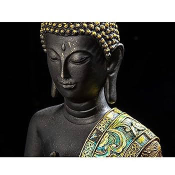Amazon｜東南アジアスタイルお座り仏像、樹脂瞑想仏彫刻、タイ仏